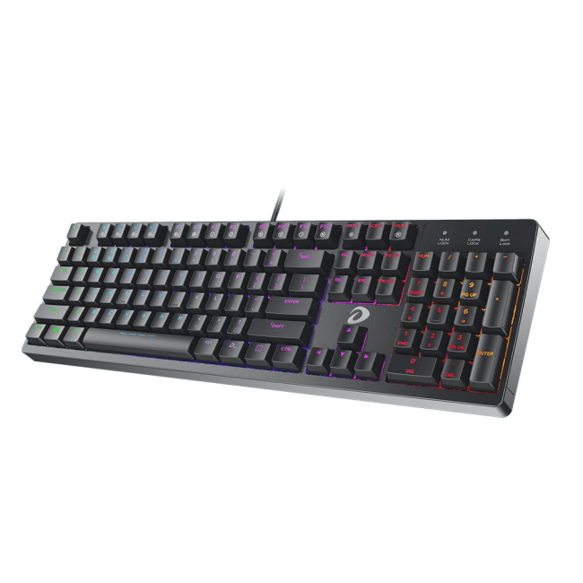 switch Клавиатура проводная Dareu EK1280s Black (черный),подсветка Rainbow,D-свитчи Red,раскладка клавиатуры ENG/RUS