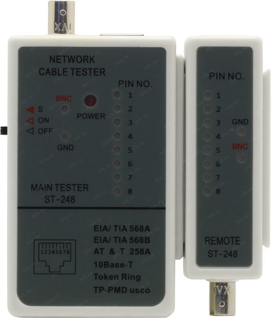 Тестер CABLEXPERT NCT-1, для сетевого и коаксильного кабеля, разъемы RJ-45, RG-58