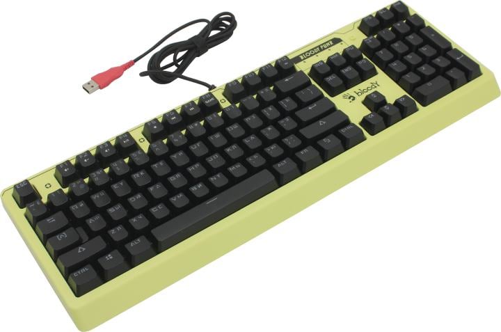 Клавиатура Bloody B810RC <Punk Yellow/LK Blue> <USB>  104КЛ, подсветка клавиш