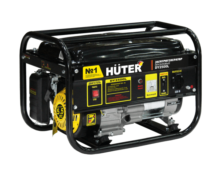 Бензоэлектростанция HUTER DY2500L 2,0кВт 50Гц бак12л расх.395г/кВтч 41кг