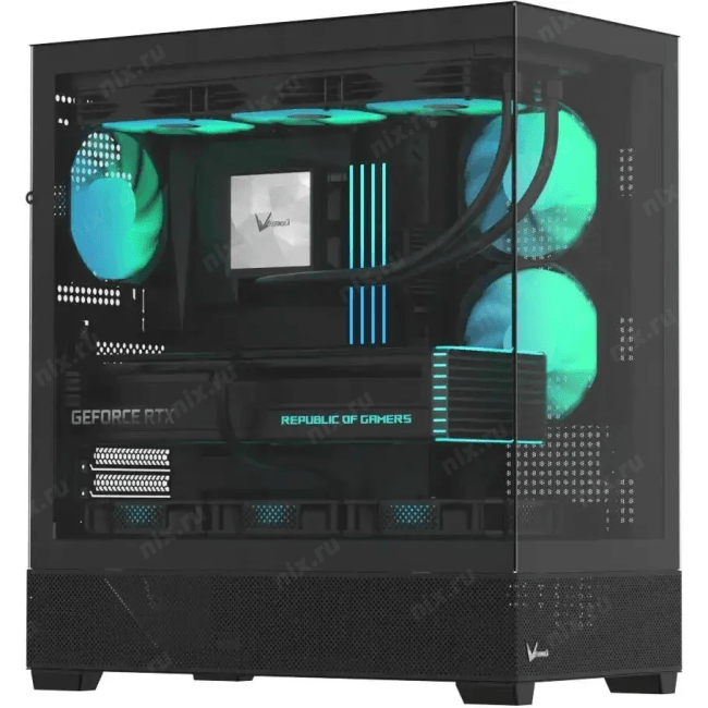 Компьютерный корпус Aerocool/Formula Crystal Z2 Plus FR черный без БП ATX 5x120мм 1xUSB 2.0 2xUSB 3.0 1xUSB3.1 audio bott PSU
