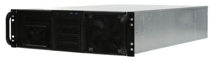 RE306-D1H11-E-55 Корпус 3U ,1x5.25+11HDD,черный,без БП(PS/2,mini-redundant,2U-redundant),глубина  550мм,MB EATX 12"x13",