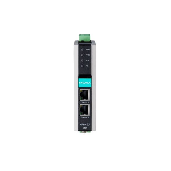 NPORT IA-5250-T, 2-портовый преобразователь RS-232/422/485 в Ethernet с расширенным диапазоном температур, MOXA