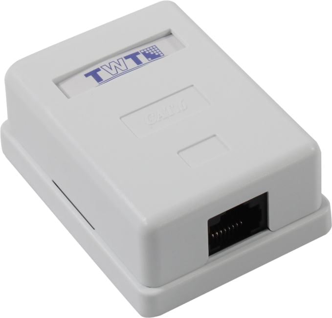 Розетка Lanmaster TWT-SM1-45/6-WH настен. RJ45 1 кат.6 UTP бел.