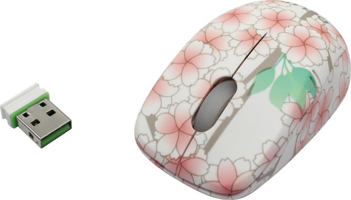 DELUX Wireless Mouse <DLM-123GB Sakura Pink> (RTL)  USB 3btn+Roll, уменьшенная