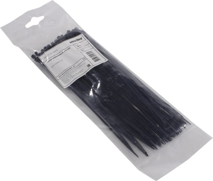 Smartbuy <SBE-CT-25-200-b Black> Стяжка нейлоновая, неоткрыв. 200 мм,  уп-ка 100 шт