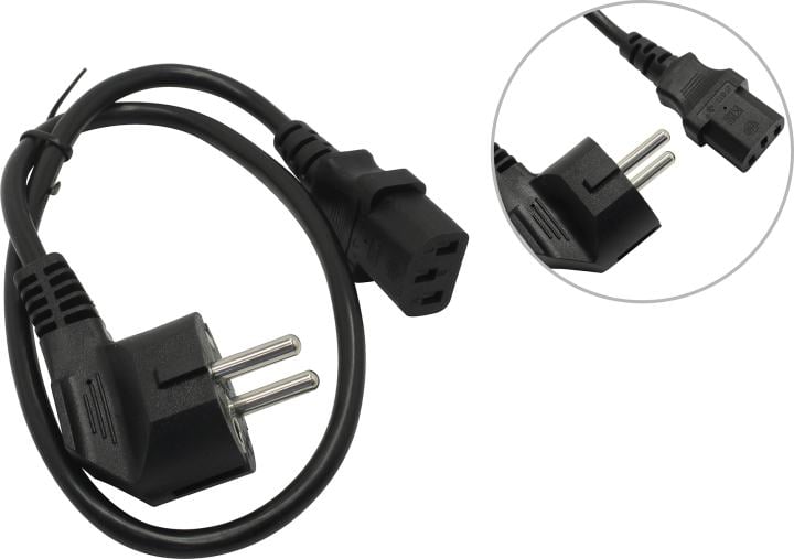 Кабель питания CEE Filum 7/7- С13, 3х0.75мм, 220В, 10A, черный, 0.6м [FL-PC10-EU-C13-0.6M](873339)