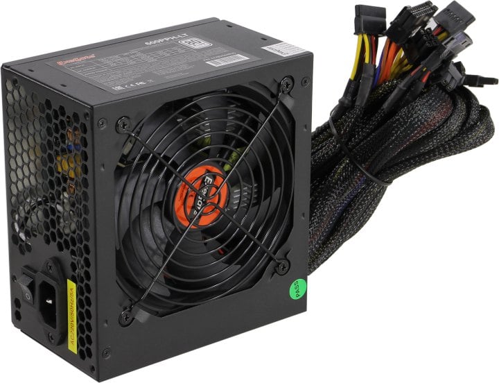 Exegate EX282044RUS Блок питания 600W Exegate 600PPH-LT,  80+, RTL, ATX, black, APFC, 12cm, 24p, (4+4)p, 5*SATA, 3*IDE