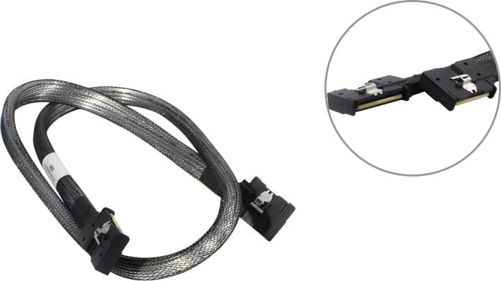 Кабель JPC P732FGB00800-1    Cable MCIO x8 74P (угловой Left Exit)  -TO-  MCIO x8 74P (угловой Left Exit) , 85 Ohm, L:80cm