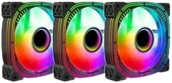 LAMP-PAF01 Вентилятор Lamptron PRISM+ ARGB Black,120x120x25мм,1500 об/мин,35 дБА, PWM,черный, ARGB подсветка, 3 шт в уп