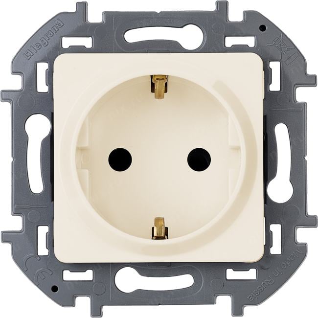 Legrand 673721 Розетка 2К+З немецкий стандарт 16 А 250 В~  INSPIRIA  слоновая  кость (673721)