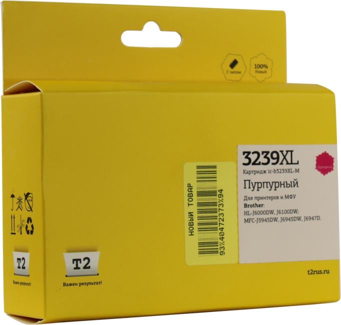 T2  LC-3239XL M картридж для Brother HL-J6000DW/J6100DW/MFC-J5945DW/J6945DW/J6947D (5000стр.), пурпурный, с чипом, пигментный