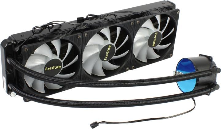 Комплект водяного охлаждения Exegate BlackWater-360.PWM.RGB (RGB подсветка, LGA2066/2011/1366/1150/1151/1155/1156/1200/1700/1851/AM4/AM5/FM1/FM2/FM2+/AM2/AM2+/AM3/AM3+, TDP 280W, Fan 120mm (EX297325RUS)