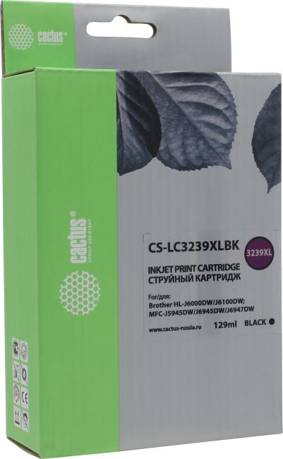 Картридж Cactus CS-LC3239XLBK Black  для Brother HL-J6000DW/J6100DW