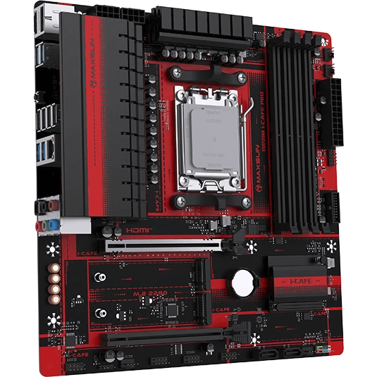 Материнская плата MAXSUN MS-B850M I-CAFE PRO, AM5, B850, 4*DDR5, 2*SATA 3.0, 2*M.2, USB 2.0, USB 3.2, 2*PCIEx16, HDMI+DP, mATX