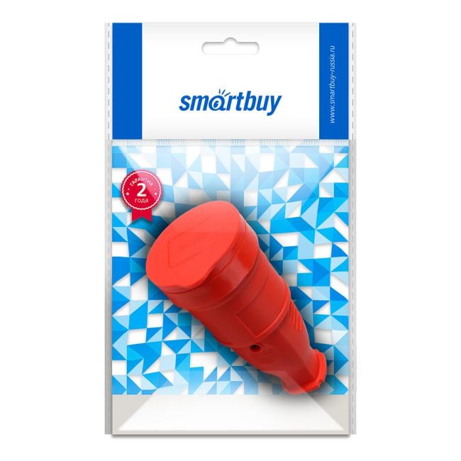 Smartbuy <SBE-16-S07-Rr> Розетка переносная с защитной  крышкой (16A, IP44)