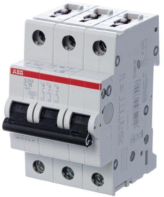 ABB 2CDS253001R0164 Выкл. авт трехполюсный 16А С S203 6кА (S203 C16)