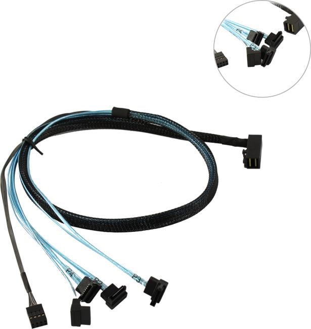 ACD ACD-RA8643-RASATASB-08M <6705171> Кабель SFF-8643<-> 4xSATA  Г-образный  коннектор