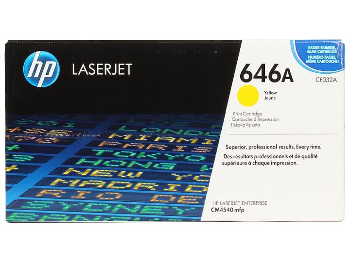 (Спец.цена) Оригинальный картридж HP CF032A (646A) для принтера HP Color LaserJet CM4540/ CM4540f/ CM4540fskm yellow, 12500 страниц