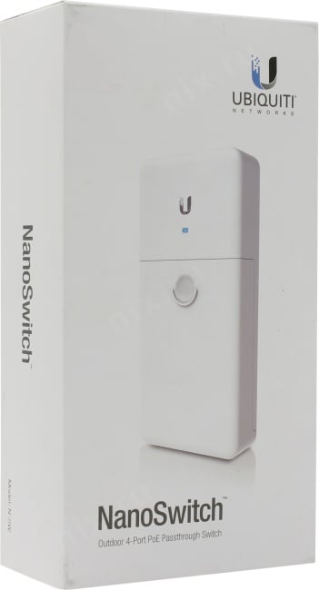 Коммутатор Ubiquiti NanoSwitch |N-SW| PoE-коммутатор, 4х 1G RJ45, раздача до 36 Вт, уличный корпус