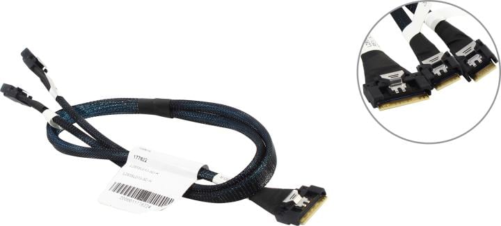 Кабель данных Luxshare, SFF-8654 (x8) -> SFF-8654 (x4), 12 Гб/с, 0.65 м, L285SL013-SD-R