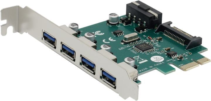 Контроллер USB ORIENT VA-3U4PE PCI-E USB3.0 4 порта A 5 Гб*сек Molex+SATA OEM
