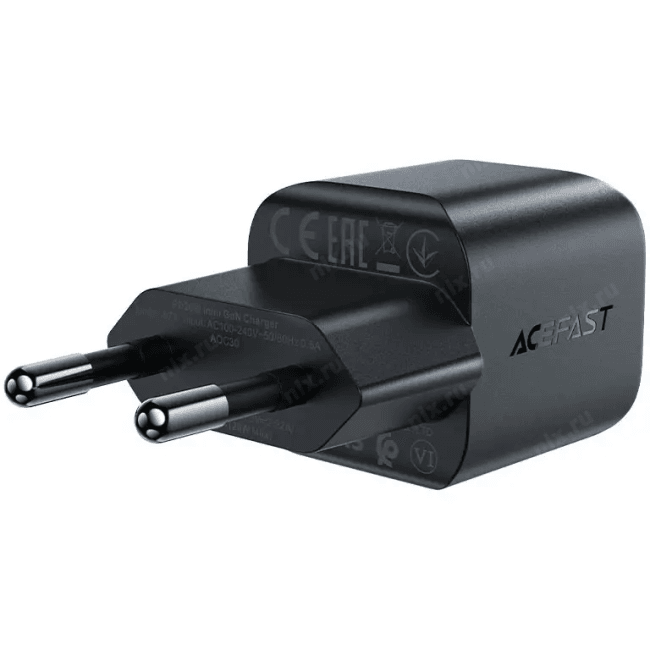 AF-A73-BK Сетевое зарядное устройство ACEFAST A73 mini PD20W GaN USB-C charger (EU). Цвет: черный