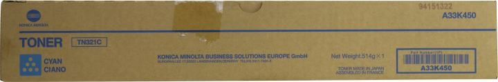 Тонер KONICA MINOLTA <A33K450/A33K490> TN-321C Cyan для bizhub C224e/C284e/C364e