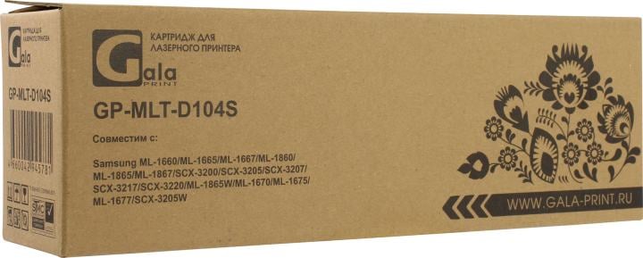 Картридж GalaPrint GP-MLT-D104S для принтеров Samsung ML-1660/ML-1665/ML-1667/ML-1860/ML-1865/ML-1867/SCX-3200/SCX-3205/SCX-3207/SCX-3217/SCX-3220/ML-1865W/ML-1670/ML-1675/ML-1677/SCX-3205W 1500 копий