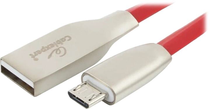 CC-G-mUSB01R-1.8M Кабель USB2.0 Cablexpert CC-G-mUSB01R-1.8M, AM/microB, серия Gold, 1.8м, красный, блистер