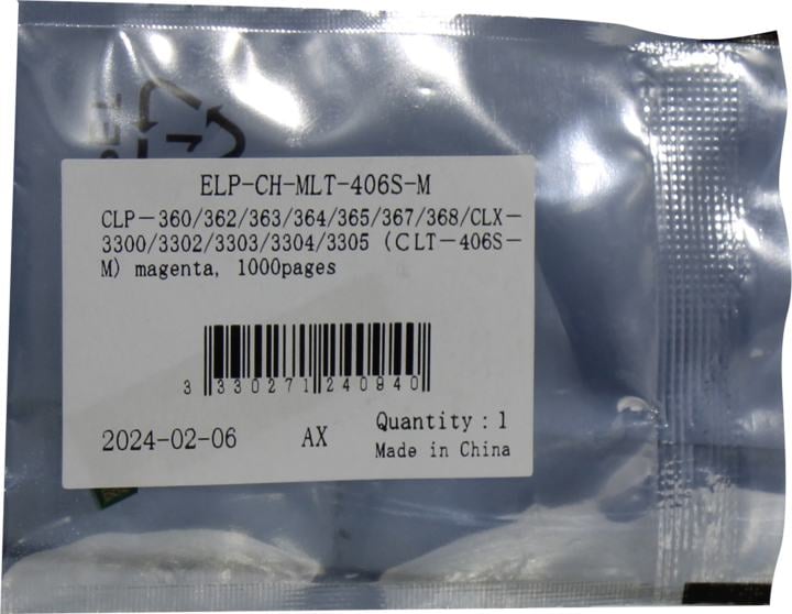 <ELP-CH-MLT-406S-M> Чип Samsung  CLP-360/362/363/364/365/367/368/CLX-3300/3302/3303/3304/3305 Magenta, 1K