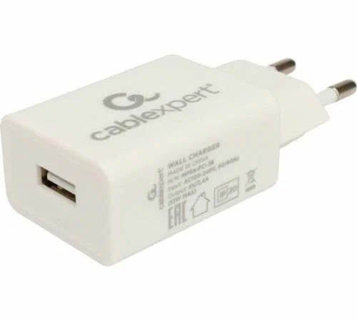 Cablexpert Зарядное устройство 10.5Вт, 2.1А, 1xUSB, белый, пакет (MP3A-PC-38)