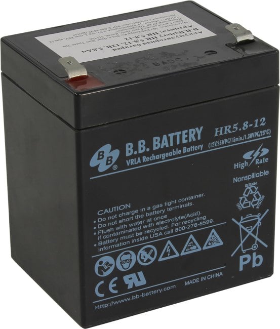 Аккумулятор B.B. Battery HR 5.8-12, 12В, 5.8Ач, AGM