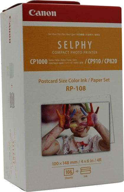 Canon RP-108 Color Ink / Paper Set (картридж+бумага 108л.100x148mm) для  Selphy  CP-820/910/1000