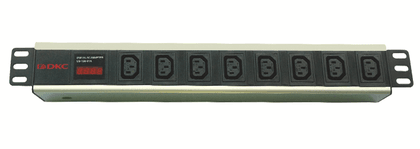 Блок розеток 19, 8 розеток DKC R519IEC8AMC14 10A с индикацией Вых: 8хC13, Вх:C14X2м, "RAM telecom"
