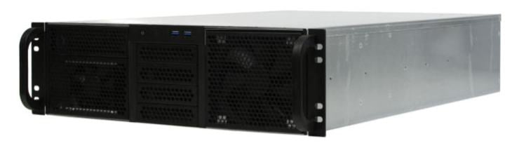 RE306-D1H11-FC-55 Корпус 3U ,1x5.25+11HDD,черный,без  БП(PS/2,mini-redundant,2U-redundant),глубина  550мм,MB  CEB 12"x10.5