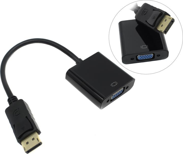Exegate <EX-DPM-VGAF-0.15> Кабель-переходник DisplayPort (M) ->VGA (15F)  0.15м  <EX284910RUS>