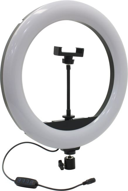 Smartbuy <SBL-TTL-14> Кольцевая светодиодная лампа с держателем для  телефона  (d=36см,  25Вт, 220В)