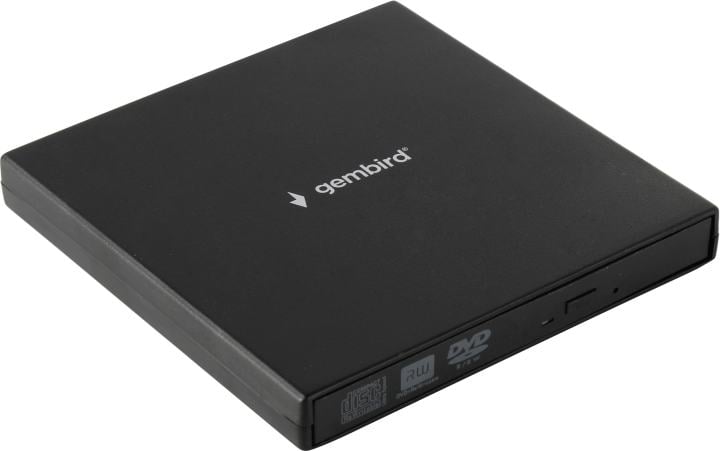 <091077> Внешний привод DVDRW Gembird DVD-USB-02 USB2.0 пластик, черный [DVD-USB-02]