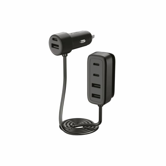 Автомобильное зарядное устройство 6-в-1 TTEC SmartCharger 6in1 PD 90W Car Fast Charger 3 USB-C + 3 USB-A. Цвет: черный