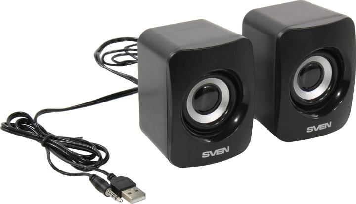 SVEN 130, чёрный, USB, акустическая система 2.0, мощность 2x3 Вт(RMS)