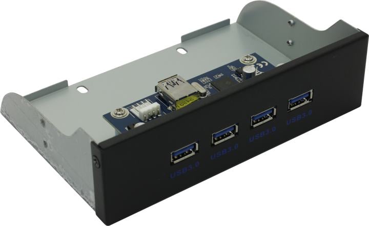 Exegate <U5H-625> USB3.0 4-port Front Panel (крепление на лицевую панель  корпуса  5.25")<EX289290RUS>