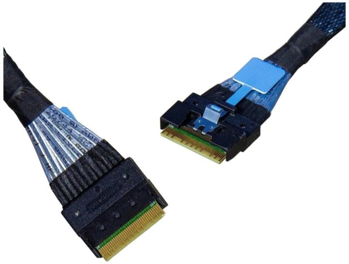 Кабель JPC P7311GB00800-1 Cable MCIO x4 (прямой Straight Type)  -TO-  MCIO x4 (прямой Straight Type) , 85 Ohm, L:80cm