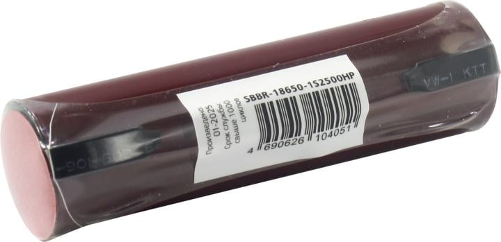 Аккумулятор Smartbuy <SBBR-18650-1S2500HP> (3.7V,  2500mAh)  Li-Ion,  Size "18650"