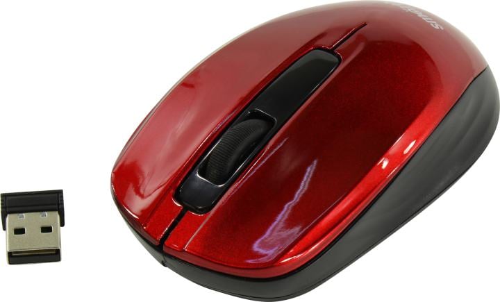 SmartBuy One Wireless Optical Mouse <SBM-332AG-R> (RTL)  USB 3btn+Roll, беспроводная