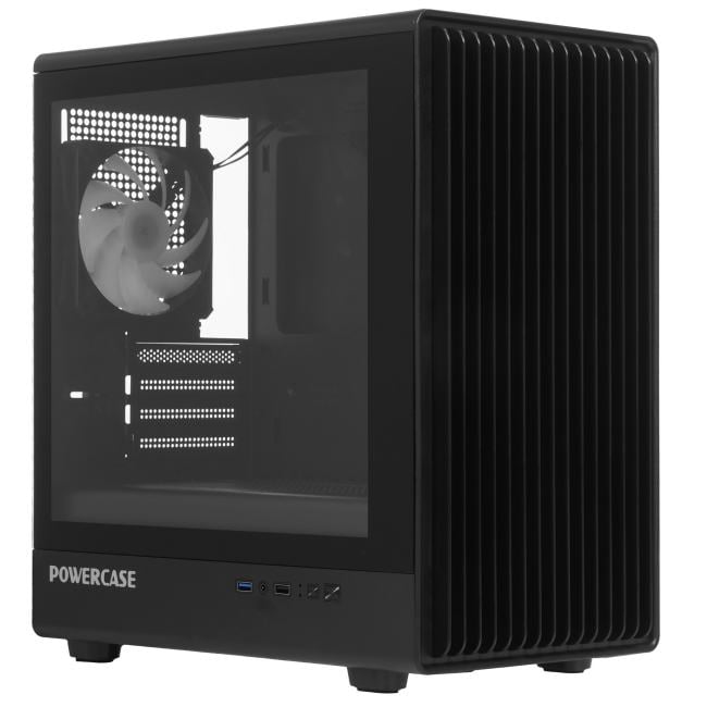 Powercase Корпус Mistral Micro C4B ARGB, Tempered Glass, 4x 120mm ARGB PWM Fan, чёрный, mATX  (CMMCB-A4)