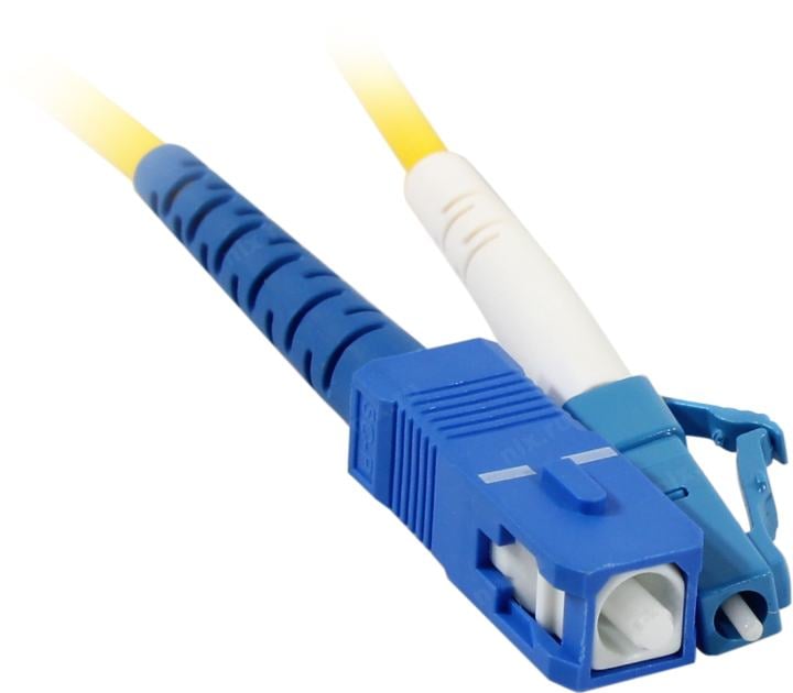 FOP(s)-9-LC-SC-5m Коммутационный шнур оптический Cabeus tight buffer Simplex SC/LC OS2 9/125 LSZH D 3мм 5м цвет: жёлтый