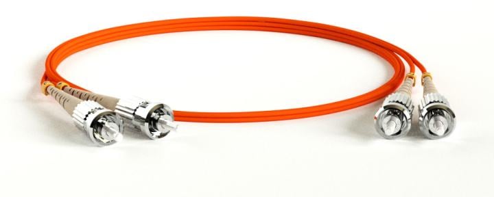 Hyperline <FC-D2-62-ST/PR-ST/PR-H-1M-LSZH-OR> Patch cord ВО, ST-ST, duplex, MM  62.5/125  1м