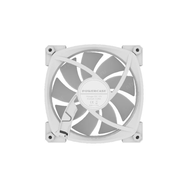 Вентилятор Powercase (M55MR-12W ARGB) White 120x120x25мм (PWM, 4pin PWM (M+F)+ 3pin ARGB (M+F), 600-1500±10