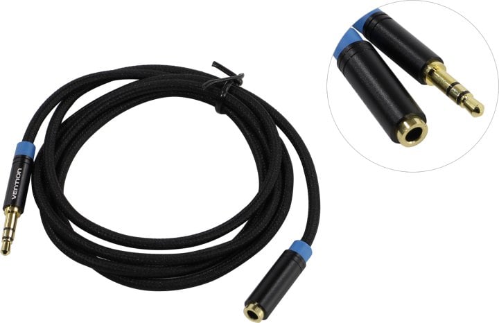 Vention <VAB-B06-B100-M> Кабель удлинительный Jack3.5-M  --> Jack3.5-F 1м